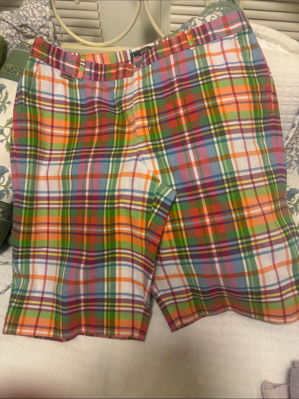 Ralph Lauren Multicolor Plaid Flat-Front Shorts